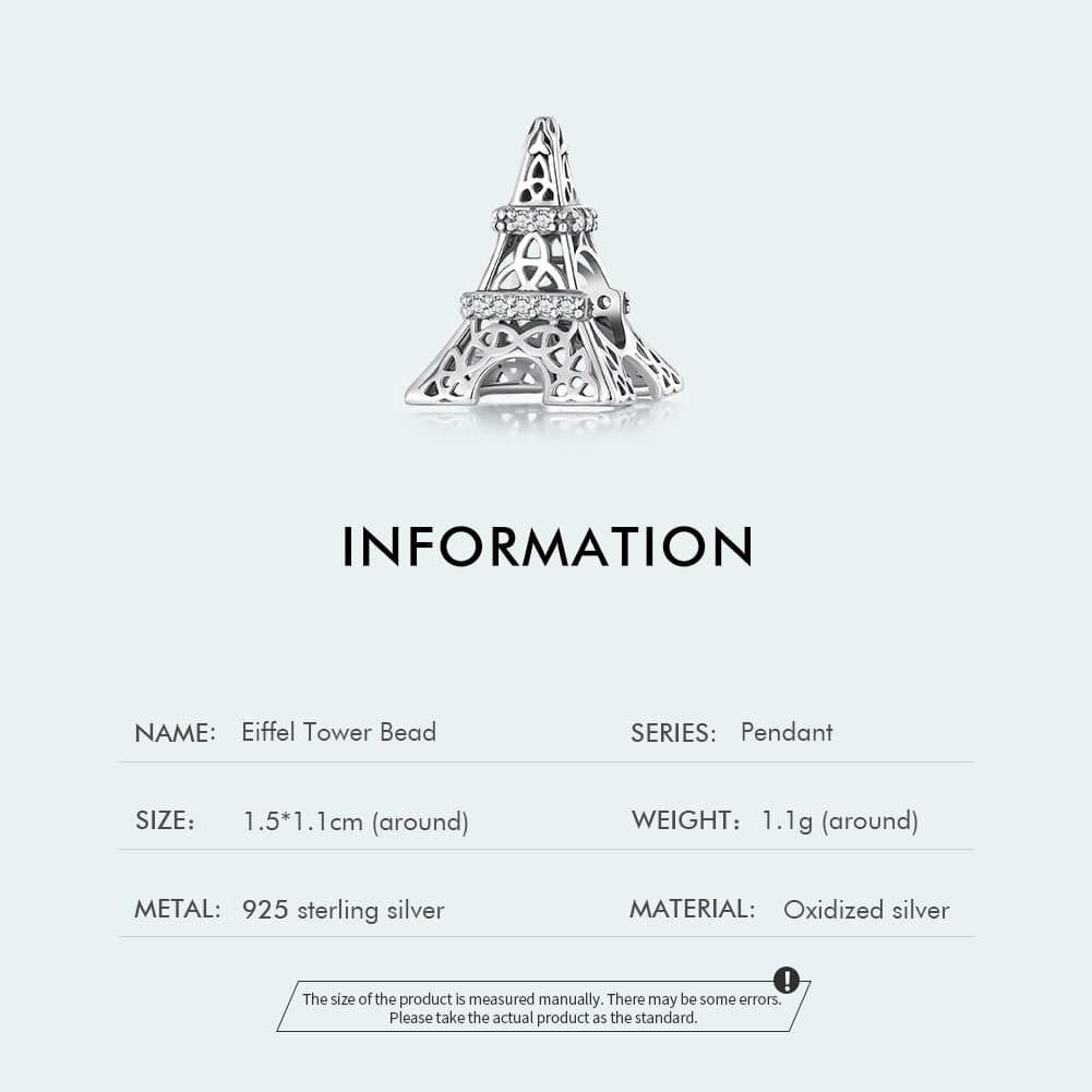 Eiffel Tower Charm for Pandora Bracelet | S925 Sterling Silver | Go Glam Girl 9 S925 Eiffel Tower Charm | Go Glam Girl jewelry shop