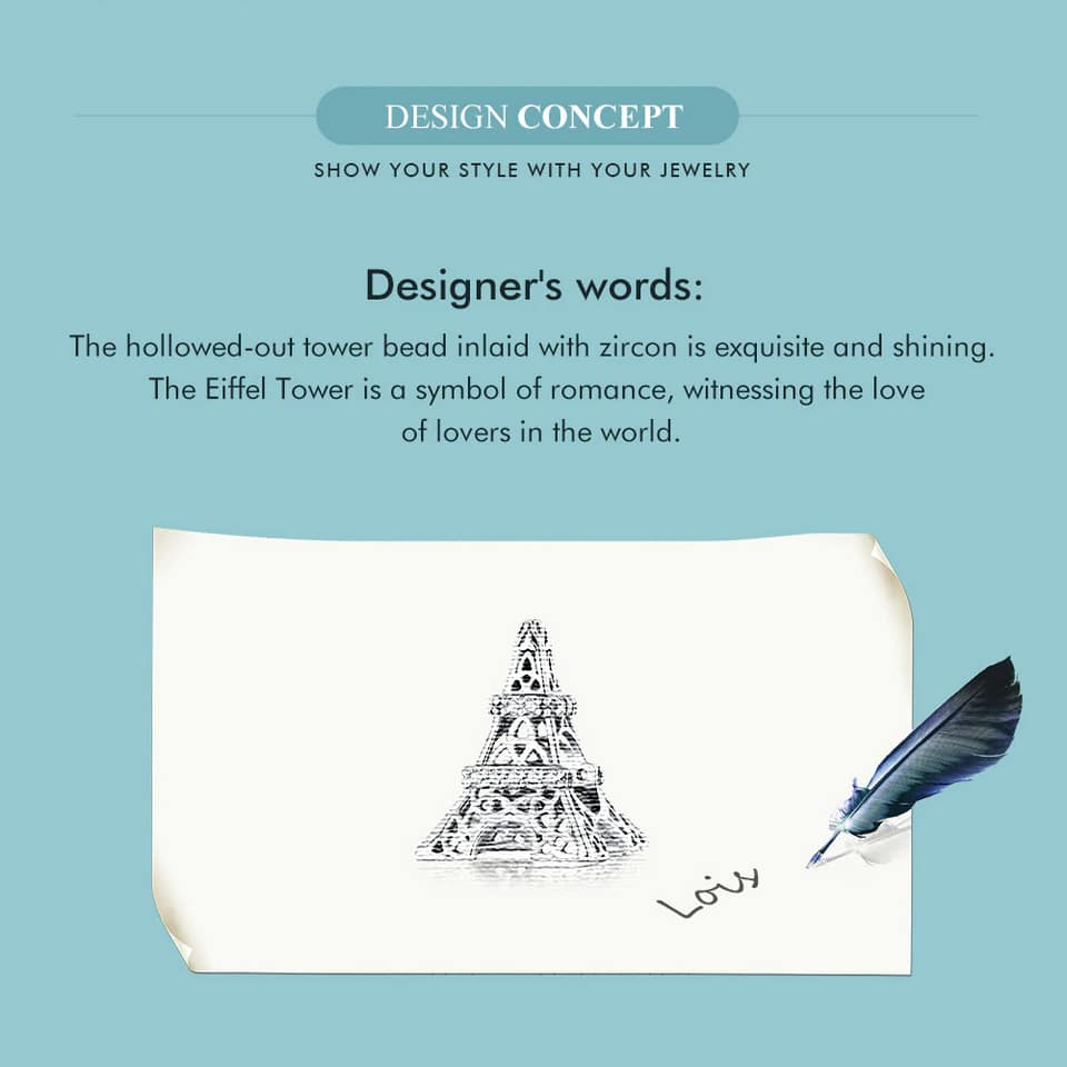 Eiffel Tower Charm for Pandora Bracelet | S925 Sterling Silver | Go Glam Girl 8 S925 Eiffel Tower Charm | Go Glam Girl jewelry shop