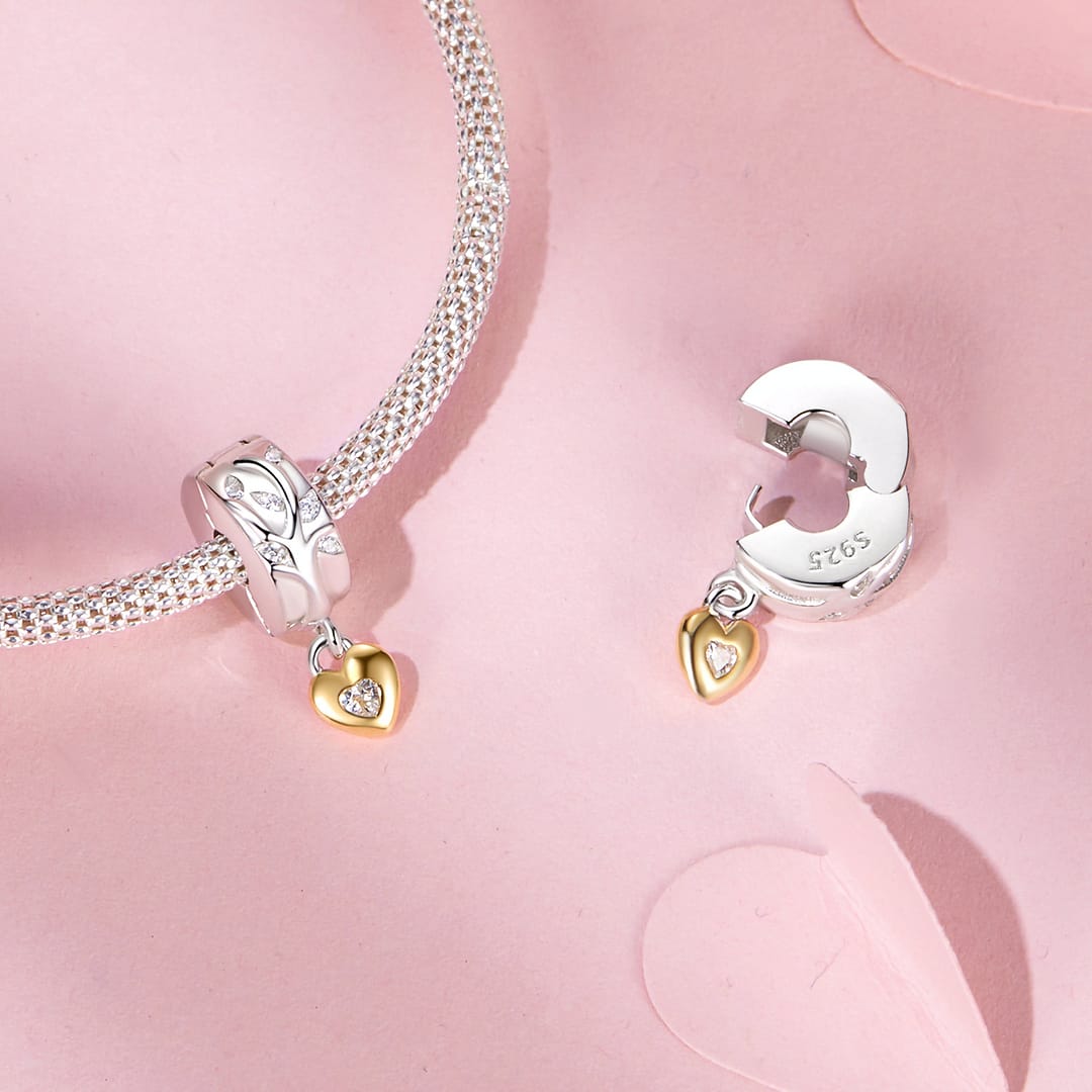 Mom Tree of Life Clip Charm for Pandora Bracelet | S925 Sterling Silver | Go Glam Girl 2 Sterling silver Mom Tree of Life Clip Charm with cubic zirconia stones, perfect for bracelets and necklaces, symbolizing family love and strength.