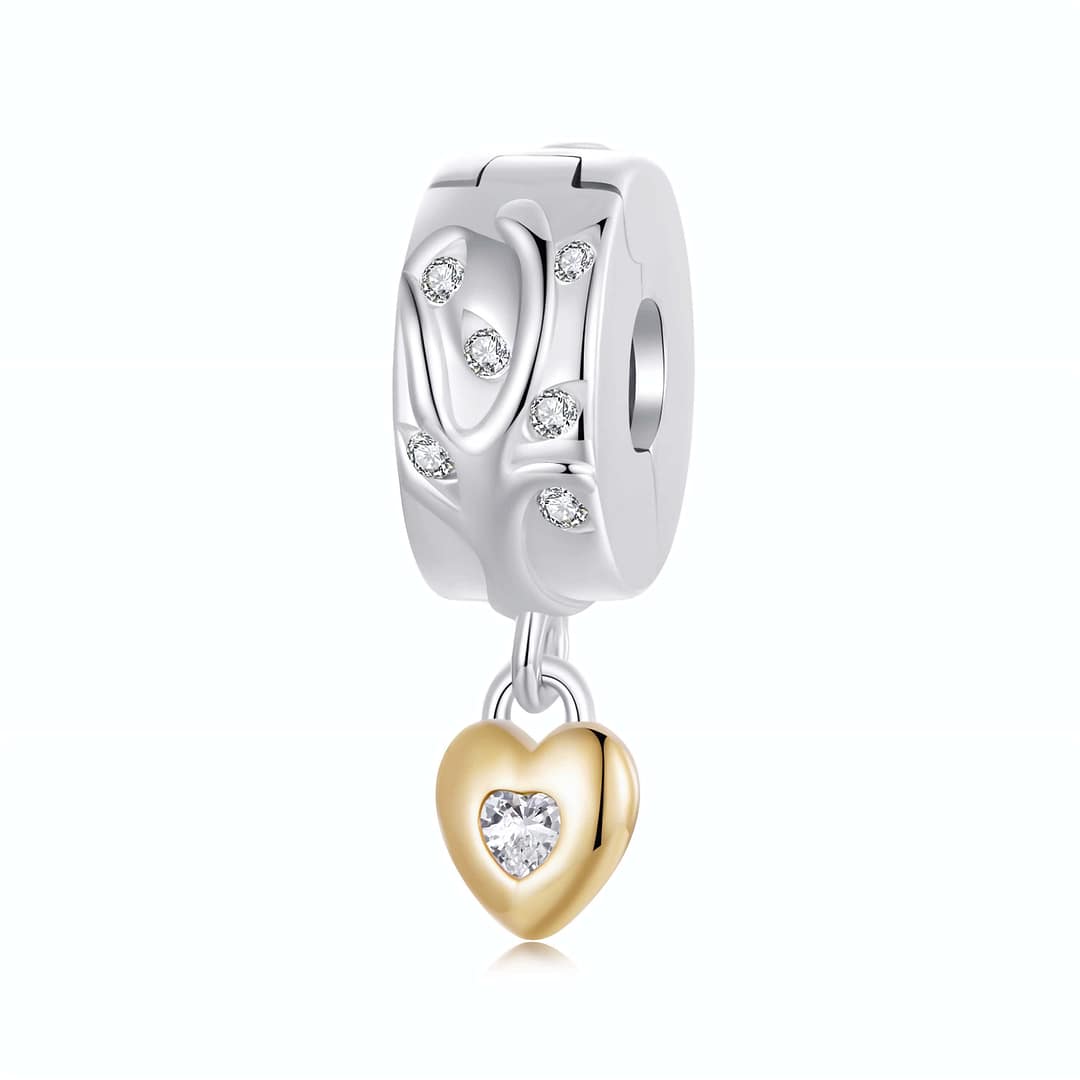 Mom Tree of Life Clip Charm for Pandora Bracelet | S925 Sterling Silver | Go Glam Girl 1 Sterling silver Mom Tree of Life Clip Charm with cubic zirconia stones, perfect for bracelets and necklaces, symbolizing family love and strength.