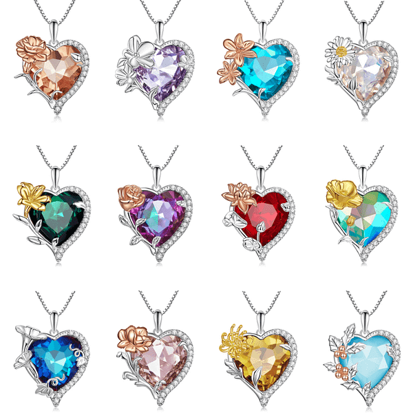 Unveiling the Magic of June's Birthstone Color and Flower: Alexandrite and Rose 6 S925 Heart & Flower Birthstone Necklace | Go Glam Girl jewelry shop