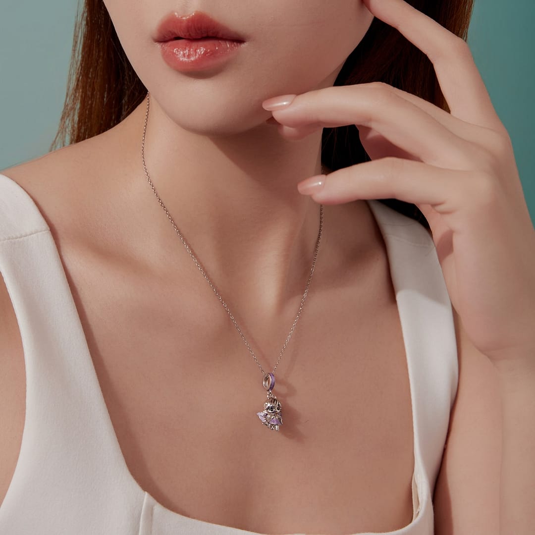 Lavender Sky Fairy Charm for Pandora Bracelet | Disney Lovers gift | S925 Sterling Silver | Go Glam Girl 11 S925 sterling silver Lavender Sky Fairy charm with soft lavender enamel and star details