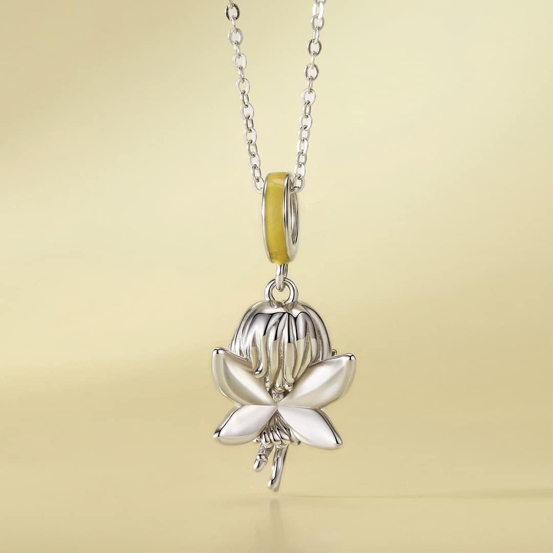 Home 75 S925 sterling silver Sunbeam Fairy charm with golden-yellow wings and lilac accents