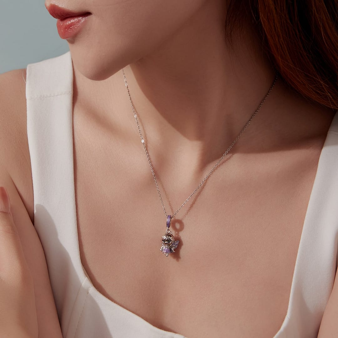 Lavender Sky Fairy Charm for Pandora Bracelet | Disney Lovers gift | S925 Sterling Silver | Go Glam Girl 10 S925 sterling silver Lavender Sky Fairy charm with soft lavender enamel and star details