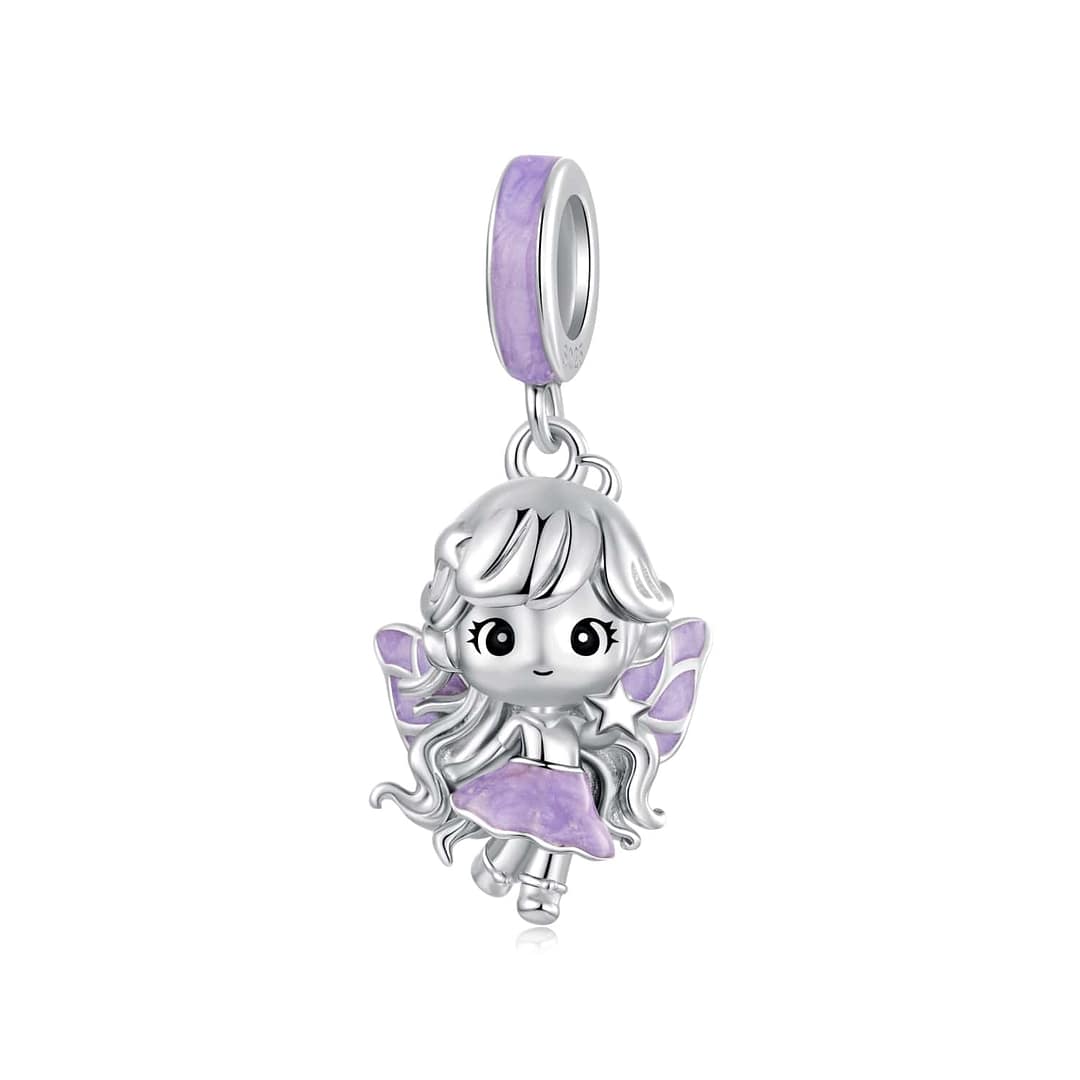 Lavender Sky Fairy Charm for Pandora Bracelet | Disney Lovers gift | S925 Sterling Silver | Go Glam Girl 1 S925 sterling silver Lavender Sky Fairy charm with soft lavender enamel and star details