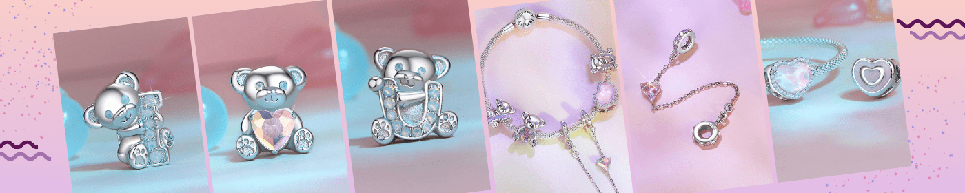 Banner image for 'From Teddy Bears to Heartfelt Tokens: The Evolution of Love on Valentine's Day' blog post, showcasing charming Valentine's Day jewelry collection with teddy bear motifs and heartfelt charms.