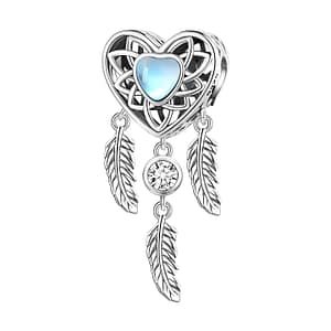 S925 Blue Heart-shaped Dreamcatcher Charm | Go Glam Girl jewelry shop