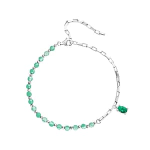 S925 Delicate Green Crystal Chain Bracelet | Go Glam Girl jewelry shop