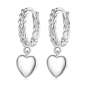 S925 Heart Drop Earrings | Go Glam Girl jewelry shop