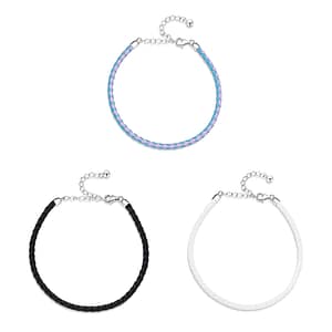 S925 Adjustable Braided Leather Charm Bracelet | Go Glam Girl jewelry shop