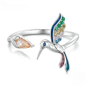 S925 Colorful Hummingbird Ring | Warm Spring Collection | Go Glam Girl jewelry shop