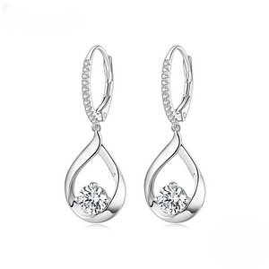 Waterdrop Moissanite Drop Earrings - 0.5CT: Sterling silver earrings with sparkling moissanite stones. Elegant waterdrop design. Glamorous cubic zirconia ear clip. Perfect for adding sparkle to any outfit. Hypoallergenic and high-quality.