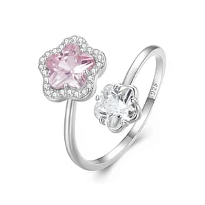 S925 Sparkling Cherry Blossom Open Ring | Go Glam Girl jewelry shop