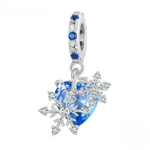 Blue Heart & Snowflake Dangle Charm | Go Glam Girl Shop