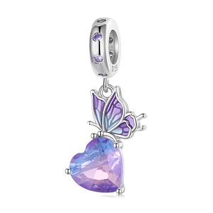 S925 Purple Butterfly Dangle Charm | Go Glam Girl jewelry shop