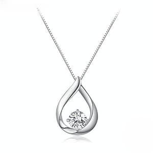 Elegant Waterdrop Necklace - 1 Carat Moissanite Stone, Adjustable Chain, Sterling Silver Pendant with Sparkling Gemstone - Exquisite Jewelry