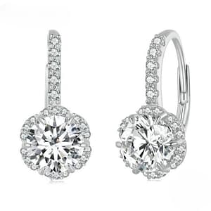 S925 Delicate Round Moissanite Hoop Earrings | Fine Jewelry | Go Glam Girl jewelry shop