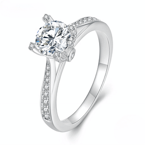 S925 Sparkling Elegance Moissanite Ring - 1.0CT | Moissanite Jewelry | Go Glam Girl jewelry shop