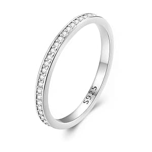 S925 Stackable Moissanite Band Ring 0.005CT | Moissanite Jewelry | Go Glam Girl jewelry shop