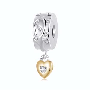 Sterling silver Mom Tree of Life Clip Charm with cubic zirconia stones, perfect for bracelets and necklaces, symbolizing family love and strength.