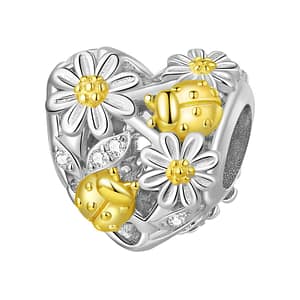S925 Daisy Heart Charm | Daisy Heart Language Collection | Go Glam Girl jewelry shop
