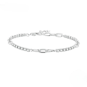 O-Chain Link Splice Tennis Bracelet | Go Glam Girl shop