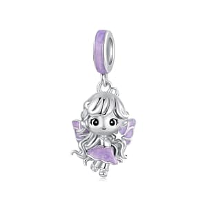 S925 sterling silver Lavender Sky Fairy charm with soft lavender enamel and star details