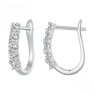 S925 U-shaped Moissanite Hoop Earrings | Fine Jewelry | Go Glam Girl jewelry shop