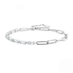 Rectangular Zircon Tennis Chain Bracelet | Go Glam Girl Shop