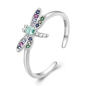 S925 Colorful Zircon Dragonfly Ring | Go Glam Girl jewelry shop