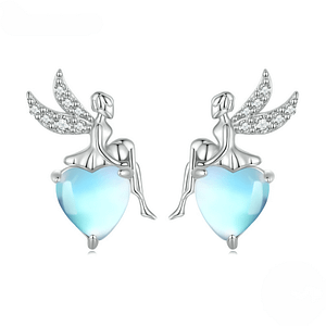 S925 Fairy Heart Stud Earrings | Go Glam Girl jewelry shop