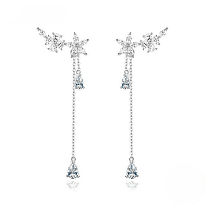 Flower Zircon Dangle Earrings | Go Glam Girl shop