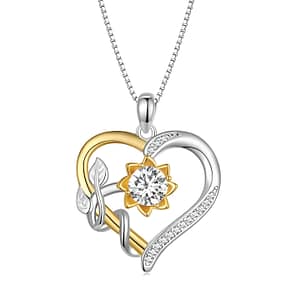 S925 Heart & Moissanite Flower Necklace | Shiny Moissanite Collection | Go Glam Girl jewelry shop