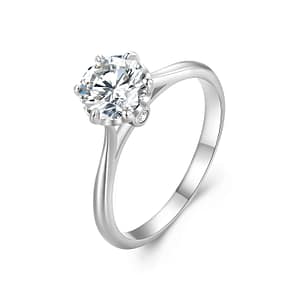S925 Exquisite Round Moissanite Ring 1.0CT | Moissanite Jewelry | Go Glam Girl jewelry shop