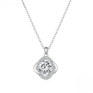 S925 Shiny Four Clover Moissanite Necklace | Fine Jewelry | Go Glam Girl jewelry shop