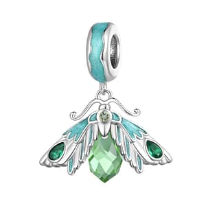 S925 Exquisite Green Moth Dangle Charm | Go Glam Girl jewelry shop