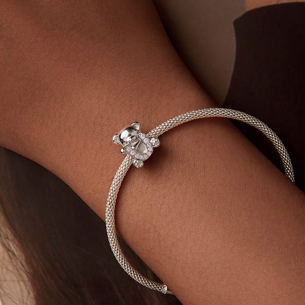 From Teddy Bears to Heartfelt Tokens: The Evolution of Love on Valentine's Day 20 S925 sterling silver U Letter Teddy Bear Love Charm. Opal-studded bear hugs the letter 'U,' a perfect addition to the Teddy Bears Love Charms Collection. Ideal for Valentine's Day gifting. #LoveCharm #TeddyBearJewelry #ValentinesGift