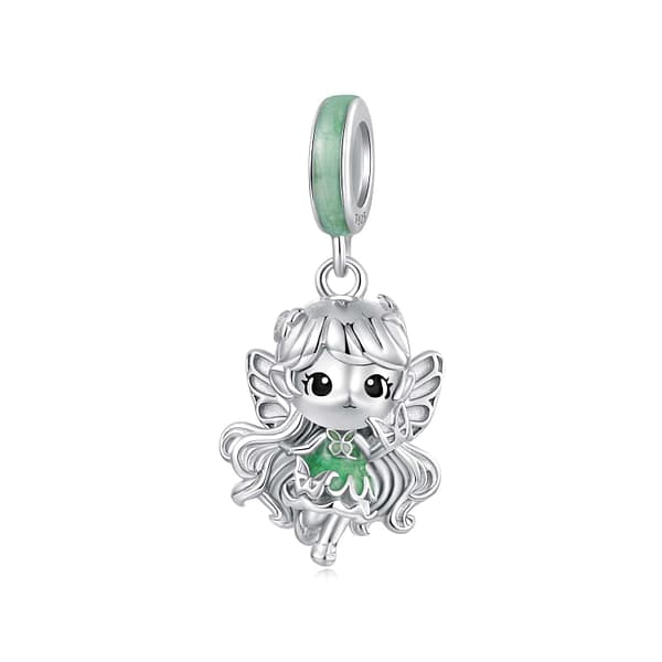 Buzzworthy Beauties: 10 Must-Have Bug-Inspired Jewelry Pieces of 2023 12 S925 sterling silver Meadow Fairy charm with fresh green accents and lively wings