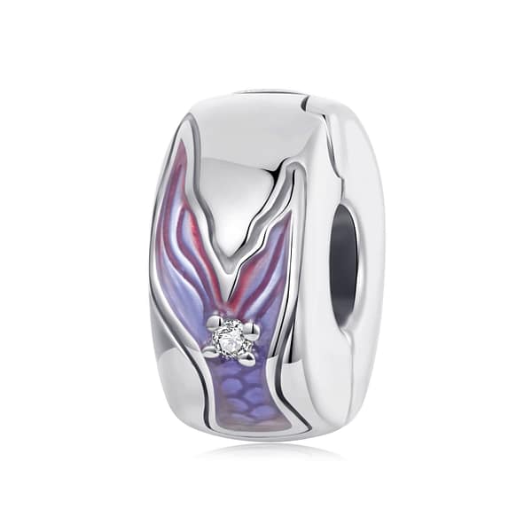 Dive into Style: 10 Must-Have Ocean-Inspired Jewelry Pieces of 2023 22 Sterling silver mermaid tail clip charm with cubic zirconia stones, part of Mermaid Legend Charms Collection.