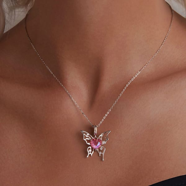 Buzzworthy Beauties: 10 Must-Have Bug-Inspired Jewelry Pieces of 2023 41 Sleeping Beauty Butterfly Charm: Sterling silver butterfly with red glass heart center and cubic zirconia stones.