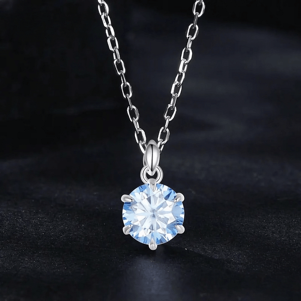 Affordable Glam: Moissanite Jewelry That Looks Expensive But Won't Break the Bank 32 Experience oceanic allure with our Aquamarine Moissanite Necklace. Sterling silver beauty with a 1-carat moissanite, a sea-inspired masterpiece 🌊💎