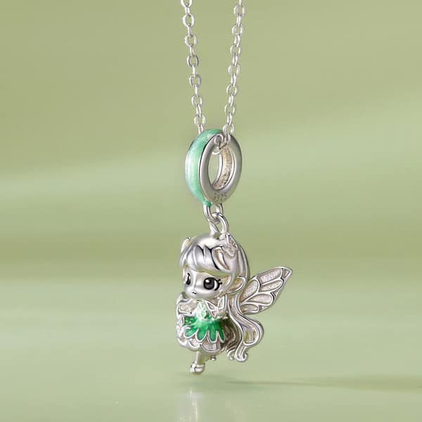 Buzzworthy Beauties: 10 Must-Have Bug-Inspired Jewelry Pieces of 2023 13 S925 sterling silver Meadow Fairy charm with fresh green accents and lively wings