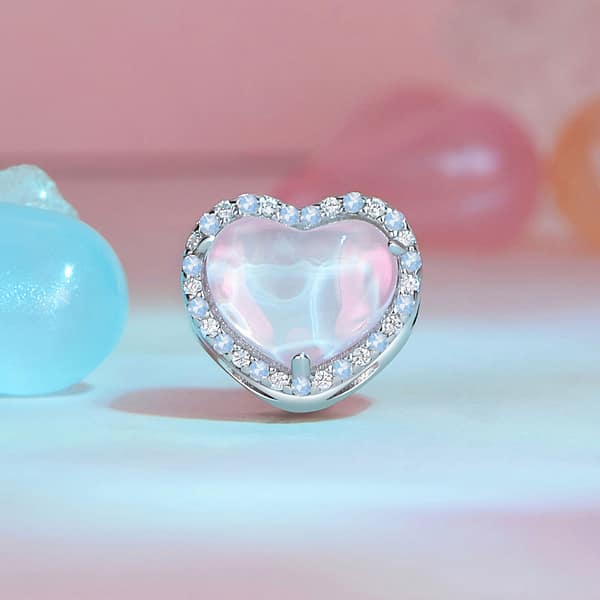 From Teddy Bears to Heartfelt Tokens: The Evolution of Love on Valentine's Day 14 S925 sterling silver Pink Heart Love Charm. Opulent opals, cubic zirconia, and pink enamel create a captivating Valentine's Day accessory. Perfect for the Teddy Bears Love Charms Collection. #LoveCharm #ValentinesGift #PinkHeartJewelry