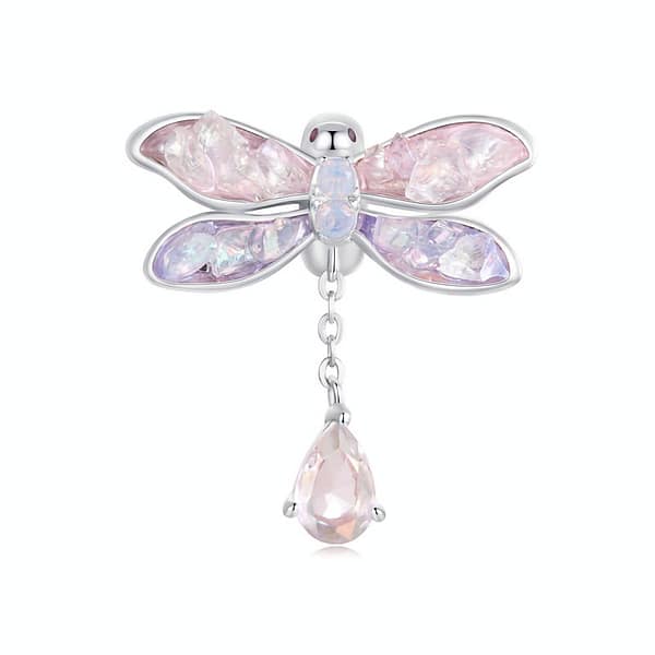 Buzzworthy Beauties: 10 Must-Have Bug-Inspired Jewelry Pieces of 2023 17 Monet's Garden Dragonfly Stopper Charm in sterling silver, adorned with pink and purple glass stones. Perfect for bracelet. Nature-inspired jewelry.