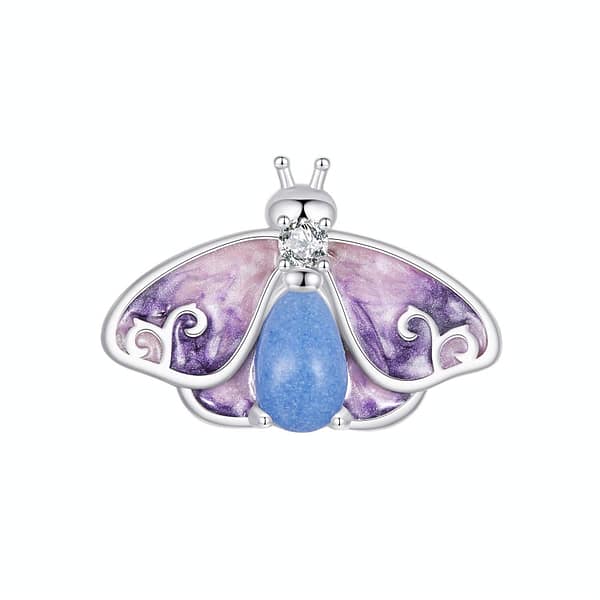 Buzzworthy Beauties: 10 Must-Have Bug-Inspired Jewelry Pieces of 2023 37 S925 sterling silver Luminous Purple Moth Stopper Charm. Rich purple hues, sparkling cubic zirconia, and a glowing lower body. Perfect for spring. From the Luminous Night Charms Collection.
