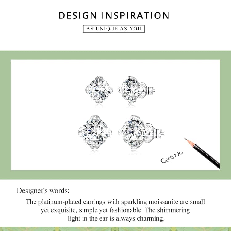 Classic Moissanite Stud Earrings | S925 Sterling Silver | Go Glam Girl 10 S925 Classic Moissanite Stud Earrings | Fine Jewelry | Go Glam Girl jewelry shop