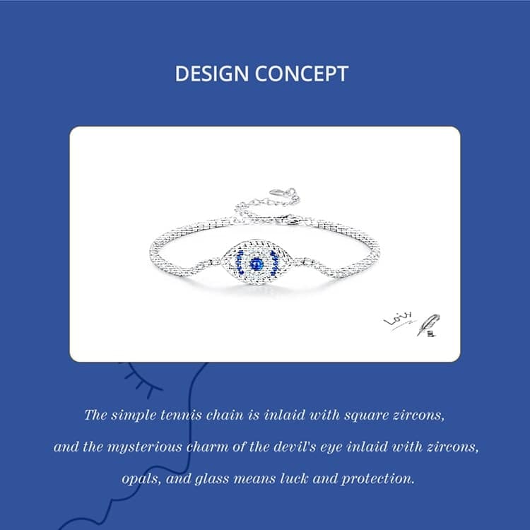 Adjustable Evil Eye Tennis Bracelet | S925 Sterling Silver | Go Glam Girl 13 S925 Adjustable Evil Eye Tennis Bracelet | Demon's Eye Collection | Go Glam Girl jewelry shop