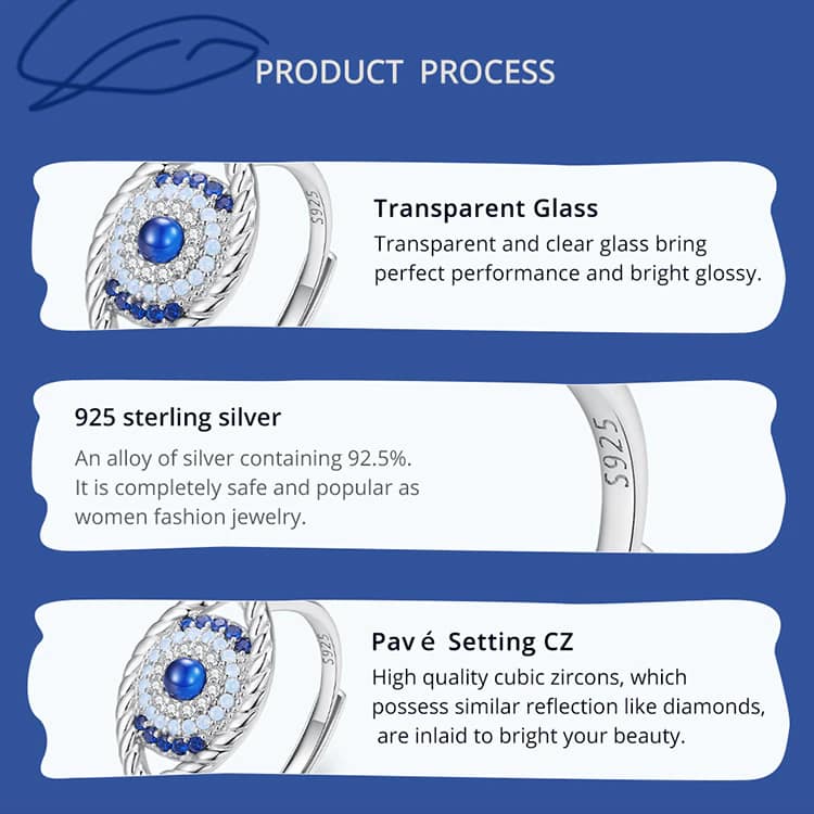 Evil Eye Ring | S925 Sterling Silver | Go Glam Girl 14 S925 Evil Eye Ring | Demon's Eye Collection | Go Glam Girl jewelry shop