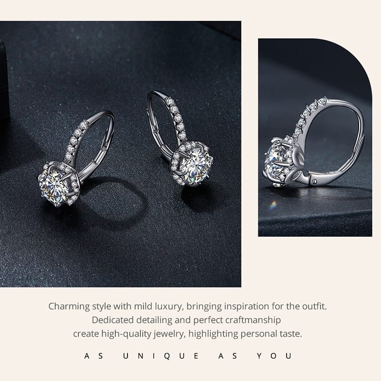 Delicate Round Moissanite Hoop Earrings 15 S925 Delicate Round Moissanite Hoop Earrings | Fine Jewelry | Go Glam Girl jewelry shop