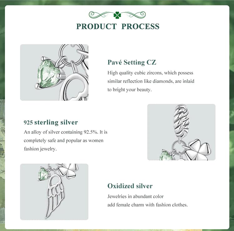 Lucky Dangle Charm for Pandora Bracelet | S925 Sterling Silver | Go Glam Girl 13 S925 Lucky Dangle Charm | Meet Luck Collection | Go Glam Girl jewelry shop